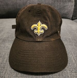 Black Cap with Gold Fleur-de-Lis Embroidery